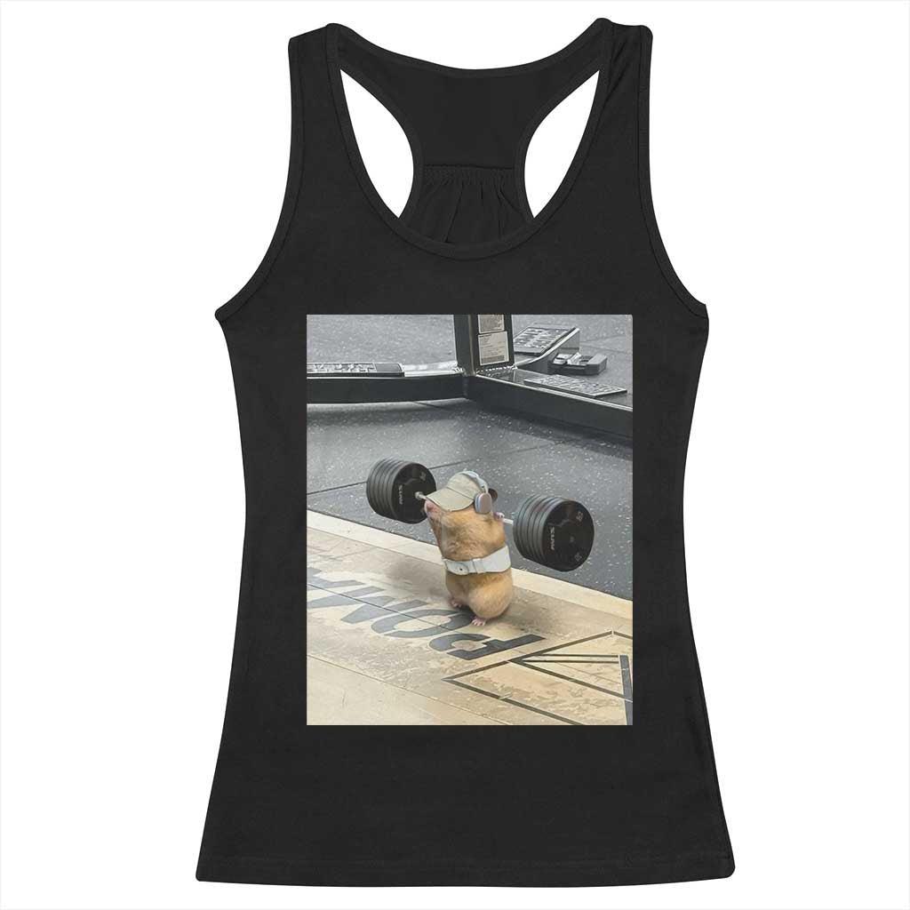 Hamster Gym Racerback Tank Top Funny Rat Workout Weightlifting Pump Cover TS10 Black Print Your Wear