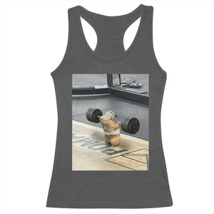 Hamster Gym Racerback Tank Top Funny Rat Workout Weightlifting Pump Cover TS10 Dark Heather Print Your Wear