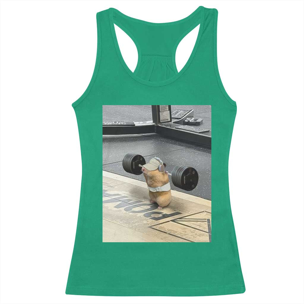 Hamster Gym Racerback Tank Top Funny Rat Workout Weightlifting Pump Cover TS10 Irish Green Print Your Wear