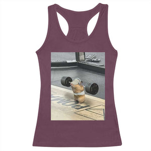Hamster Gym Racerback Tank Top Funny Rat Workout Weightlifting Pump Cover TS10 Maroon Print Your Wear