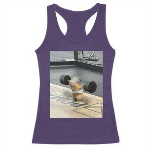 Hamster Gym Racerback Tank Top Funny Rat Workout Weightlifting Pump Cover TS10 Purple Print Your Wear