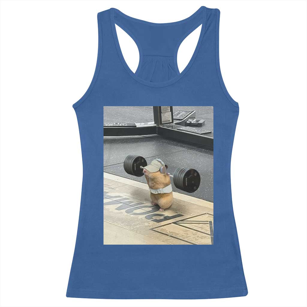 Hamster Gym Racerback Tank Top Funny Rat Workout Weightlifting Pump Cover TS10 Royal Blue Print Your Wear
