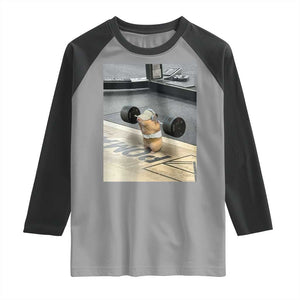 Hamster Gym Raglan Shirt Funny Rat Workout Weightlifting Pump Cover TS10 Sport Gray Black Print Your Wear