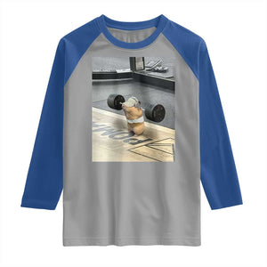 Hamster Gym Raglan Shirt Funny Rat Workout Weightlifting Pump Cover TS10 Sport Gray Royal Print Your Wear