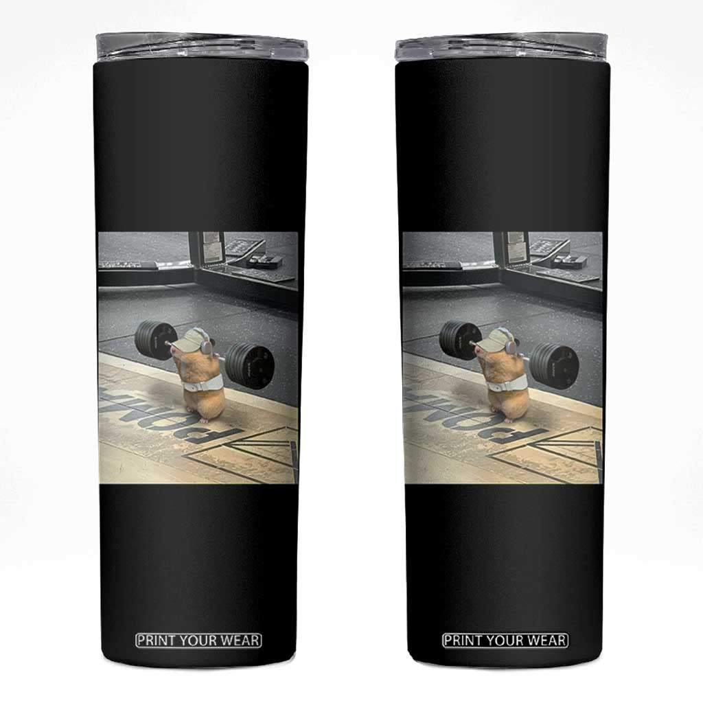 Hamster Gym Skinny Tumbler Funny Rat Workout Weightlifting Pump Cover TS10 Black Print Your Wear