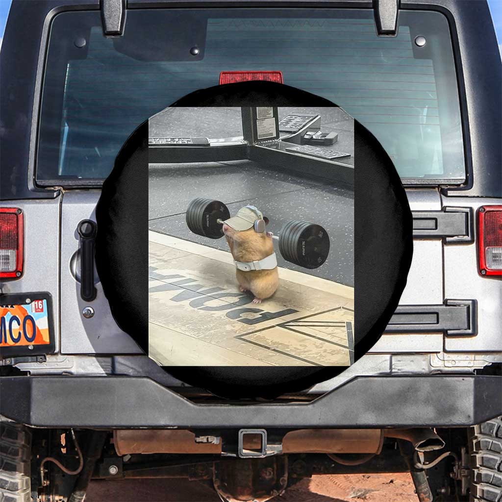 Hamster Gym Spare Tire Cover Funny Rat Workout Weightlifting Pump Cover TS10 No hole Black Print Your Wear