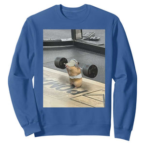 Hamster Gym Sweatshirt Funny Rat Workout Weightlifting Pump Cover TS10 Royal Blue Print Your Wear