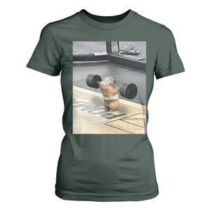 Hamster Gym T Shirt For Women Funny Rat Workout Weightlifting Pump Cover TS10 Dark Forest Green Print Your Wear