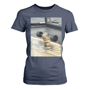Hamster Gym T Shirt For Women Funny Rat Workout Weightlifting Pump Cover TS10 Navy Print Your Wear