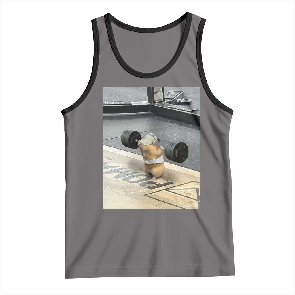 Hamster Gym Tank Top Funny Rat Workout Weightlifting Pump Cover TS10 Deep Heather Black Print Your Wear