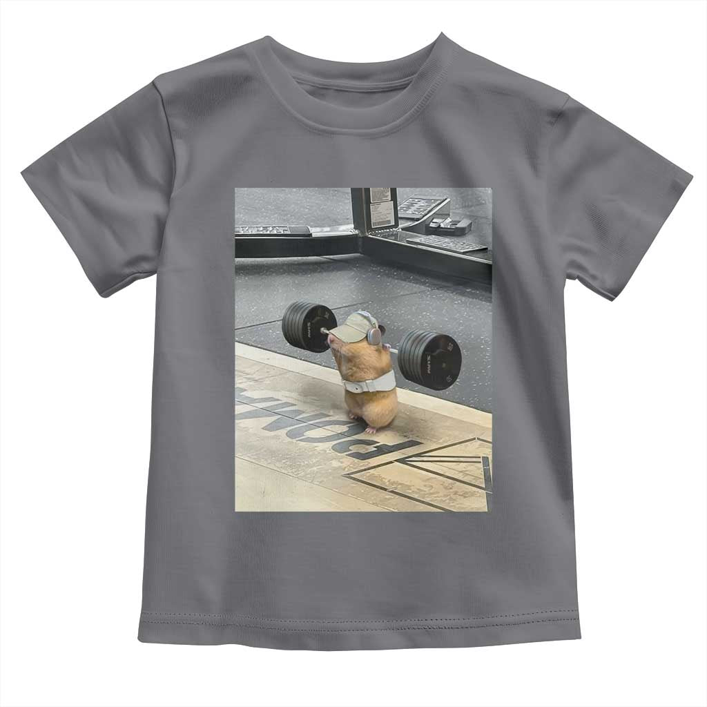 Hamster Gym Toddler T Shirt Funny Rat Workout Weightlifting Pump Cover TS10 Charcoal Print Your Wear