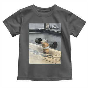 Hamster Gym Toddler T Shirt Funny Rat Workout Weightlifting Pump Cover TS10 Dark Heather Print Your Wear