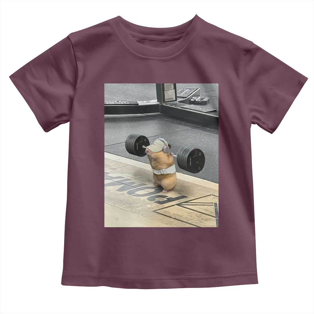 Hamster Gym Toddler T Shirt Funny Rat Workout Weightlifting Pump Cover TS10 Maroon Print Your Wear
