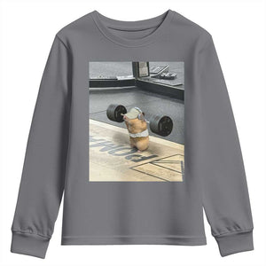 Hamster Gym Youth Sweatshirt Funny Rat Workout Weightlifting Pump Cover TS10 Charcoal Print Your Wear