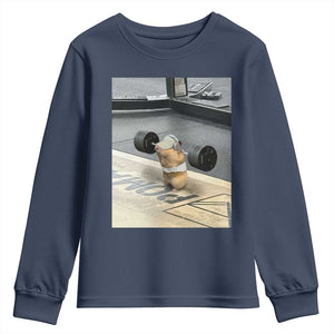 Hamster Gym Youth Sweatshirt Funny Rat Workout Weightlifting Pump Cover TS10 Navy Print Your Wear
