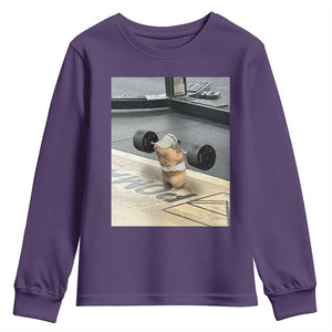 Hamster Gym Youth Sweatshirt Funny Rat Workout Weightlifting Pump Cover TS10 Purple Print Your Wear