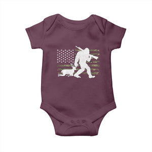 Bigfoot Camo Deer Hunting Baby Onesie Camo USA Flag Buck Season Sasquatch TS10 Maroon Print Your Wear