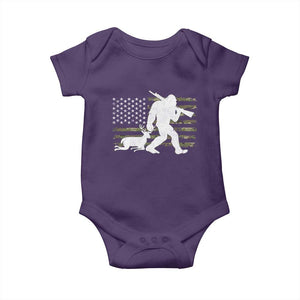 Bigfoot Camo Deer Hunting Baby Onesie Camo USA Flag Buck Season Sasquatch TS10 Purple Print Your Wear