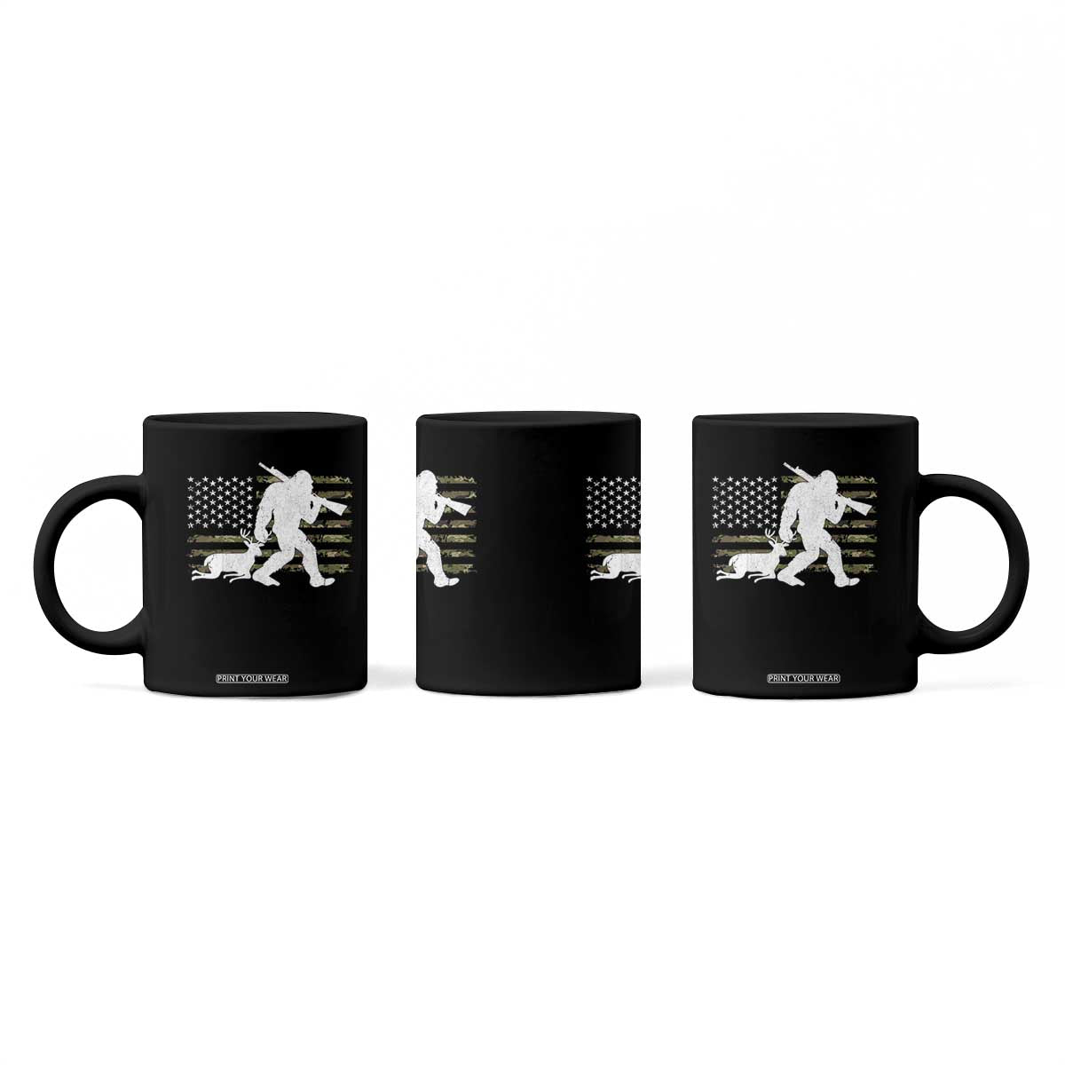 Bigfoot Camo Deer Hunting Coffee Mug Camo USA Flag Buck Season Sasquatch TS10 Print Your Wear