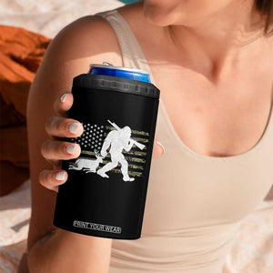 Bigfoot Camo Deer Hunting 4 in 1 Can Cooler Tumbler Camo USA Flag Buck Season Sasquatch TS10 Print Your Wear