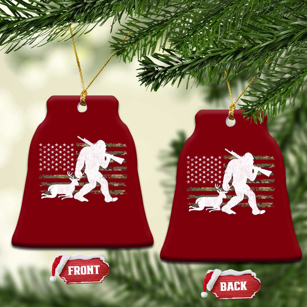 Bigfoot Camo Deer Hunting Ceramic Ornament Camo USA Flag Buck Season Sasquatch TS10 Print Your Wear