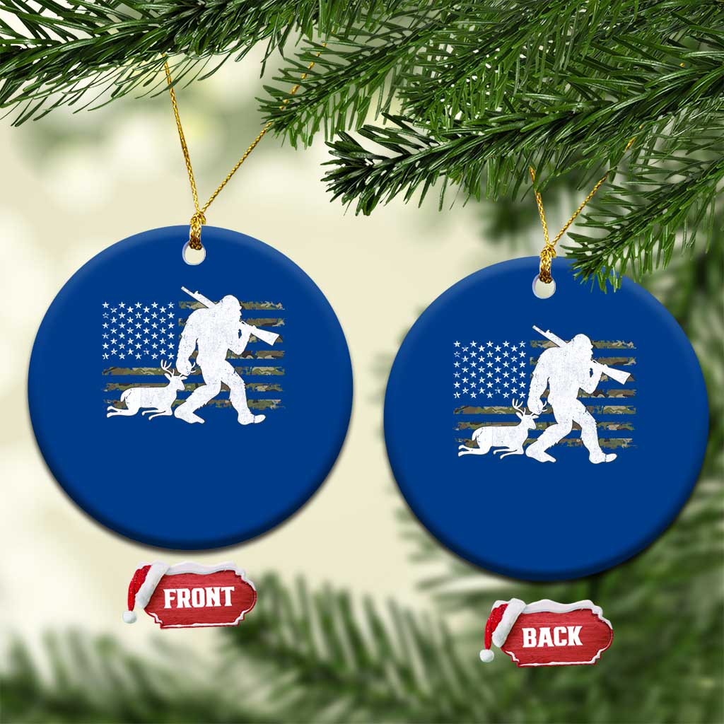 Bigfoot Camo Deer Hunting Ceramic Ornament Camo USA Flag Buck Season Sasquatch TS10 1pc Blue Print Your Wear