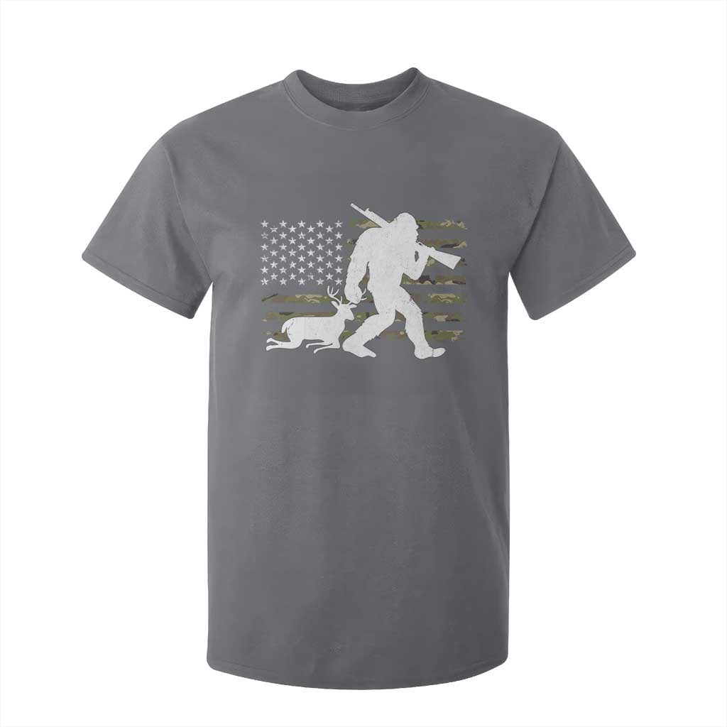Bigfoot Camo Deer Hunting T Shirt For Kid Camo USA Flag Buck Season Sasquatch TS10 Charcoal Print Your Wear