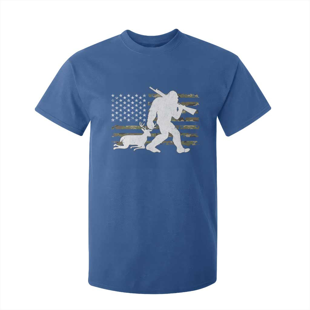 Bigfoot Camo Deer Hunting T Shirt For Kid Camo USA Flag Buck Season Sasquatch TS10 Royal Blue Print Your Wear