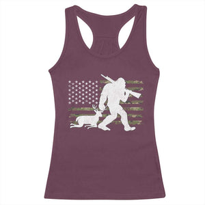 Bigfoot Camo Deer Hunting Racerback Tank Top Camo USA Flag Buck Season Sasquatch TS10 Maroon Print Your Wear