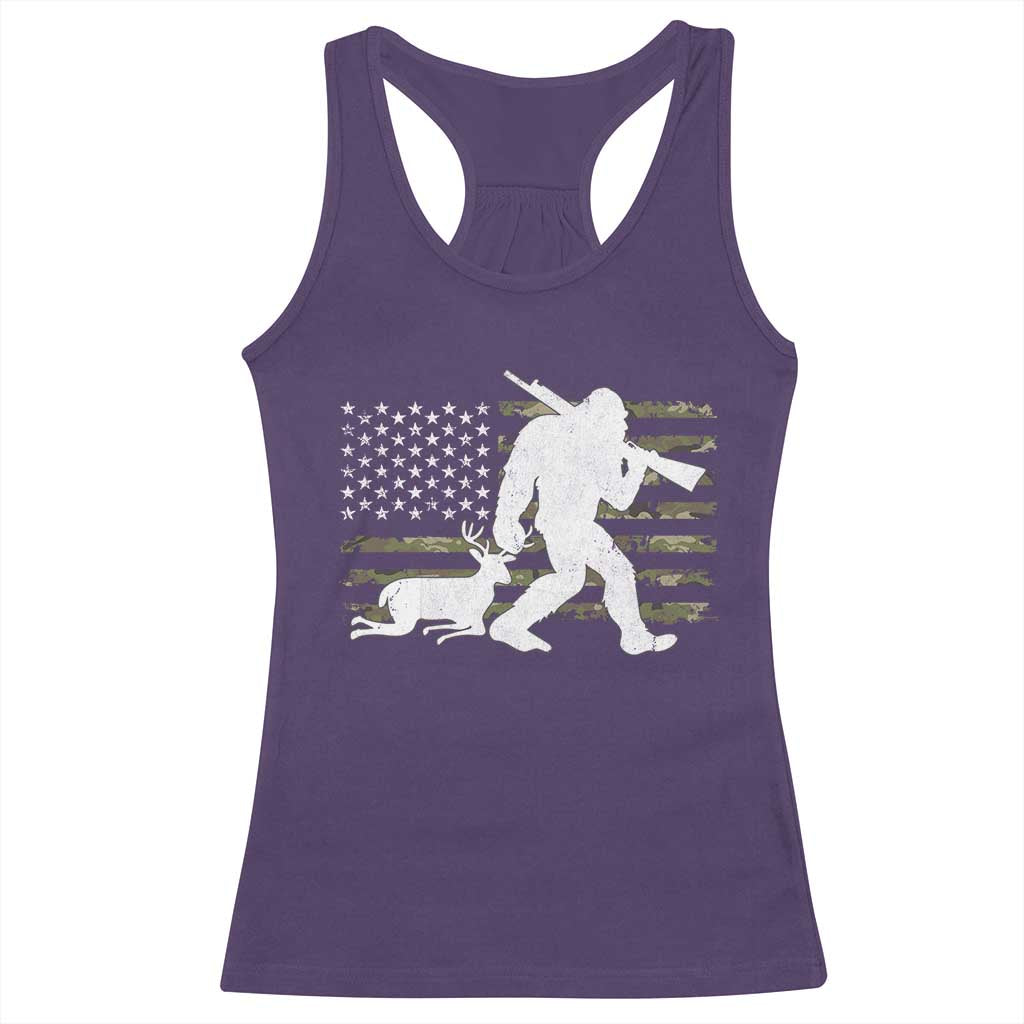 Bigfoot Camo Deer Hunting Racerback Tank Top Camo USA Flag Buck Season Sasquatch TS10 Purple Print Your Wear