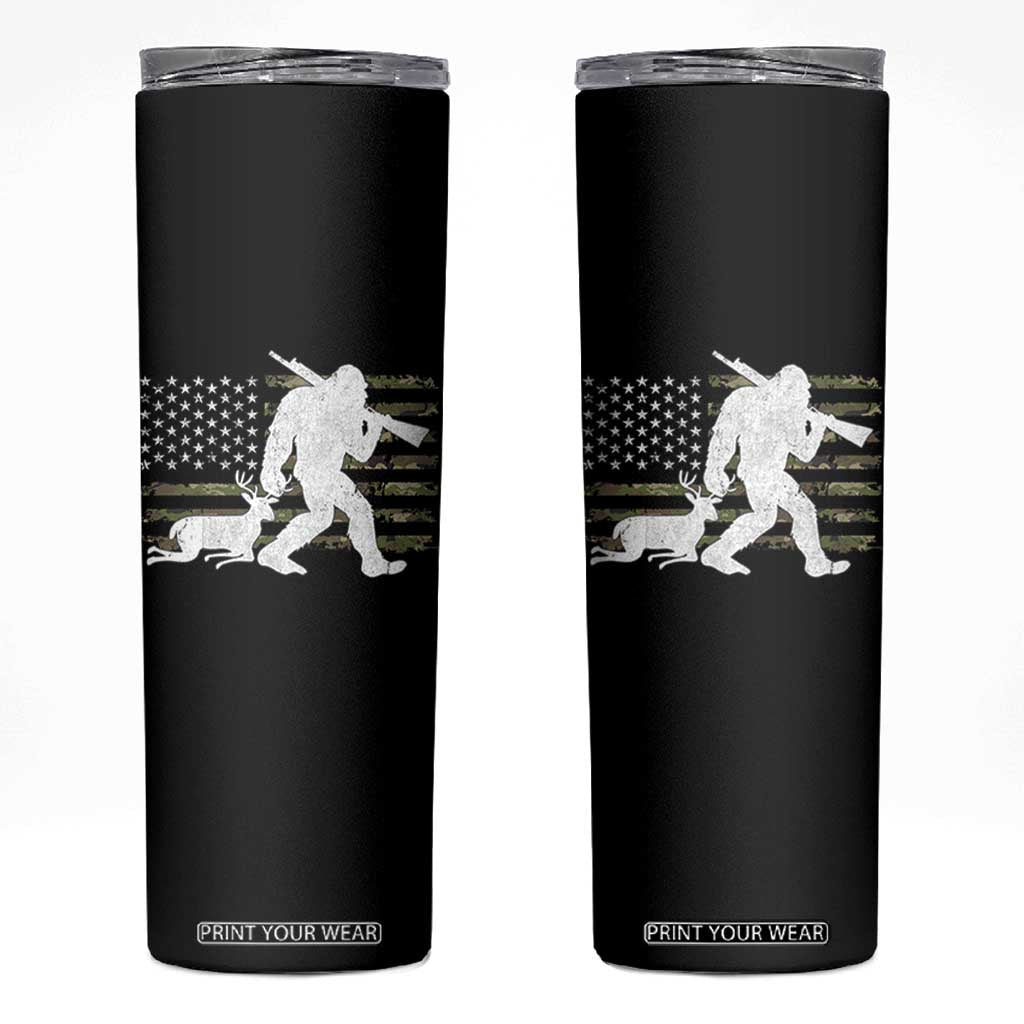 Bigfoot Camo Deer Hunting Skinny Tumbler Camo USA Flag Buck Season Sasquatch TS10 Black Print Your Wear