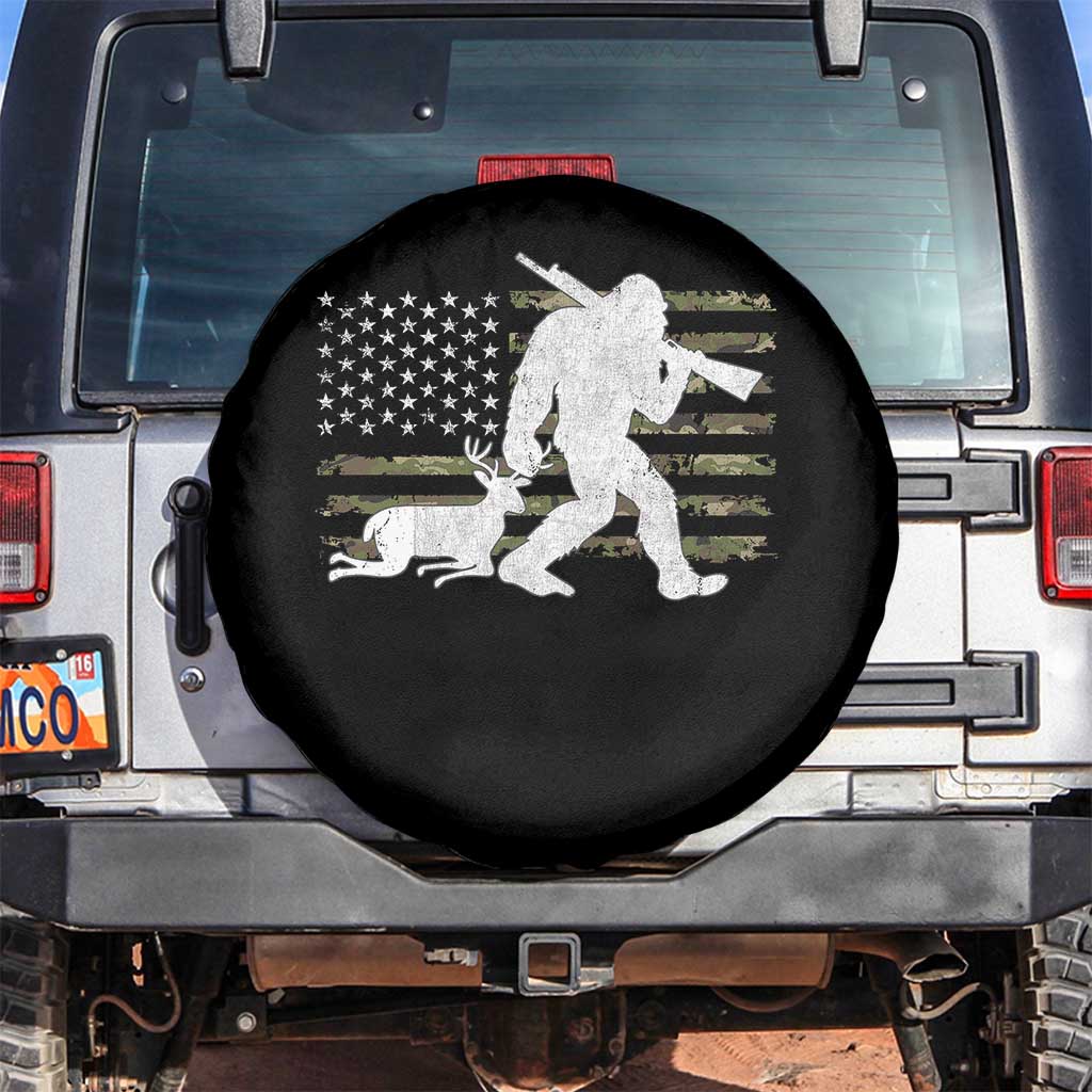 Bigfoot Camo Deer Hunting Spare Tire Cover Camo USA Flag Buck Season Sasquatch TS10 No hole Black Print Your Wear