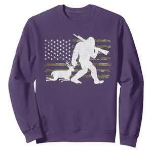 Bigfoot Camo Deer Hunting Sweatshirt Camo USA Flag Buck Season Sasquatch TS10 Purple Print Your Wear