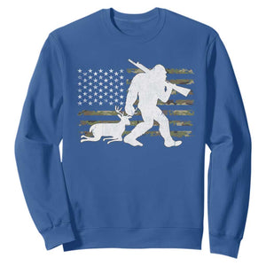 Bigfoot Camo Deer Hunting Sweatshirt Camo USA Flag Buck Season Sasquatch TS10 Royal Blue Print Your Wear