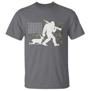 Bigfoot Camo Deer Hunting T Shirt Camo USA Flag Buck Season Sasquatch TS10 Charcoal Print Your Wear