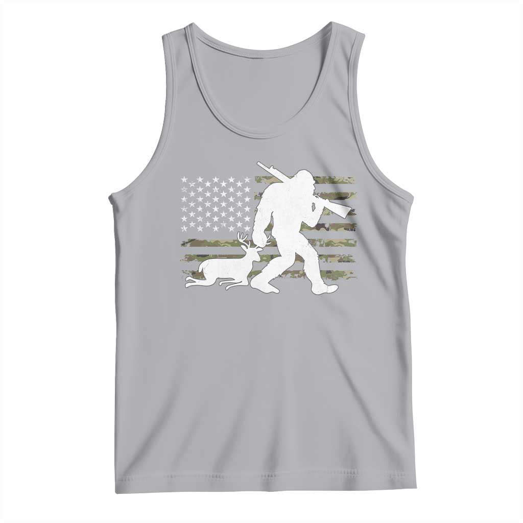 Bigfoot Camo Deer Hunting Tank Top Camo USA Flag Buck Season Sasquatch TS10 Athletic Heather Print Your Wear