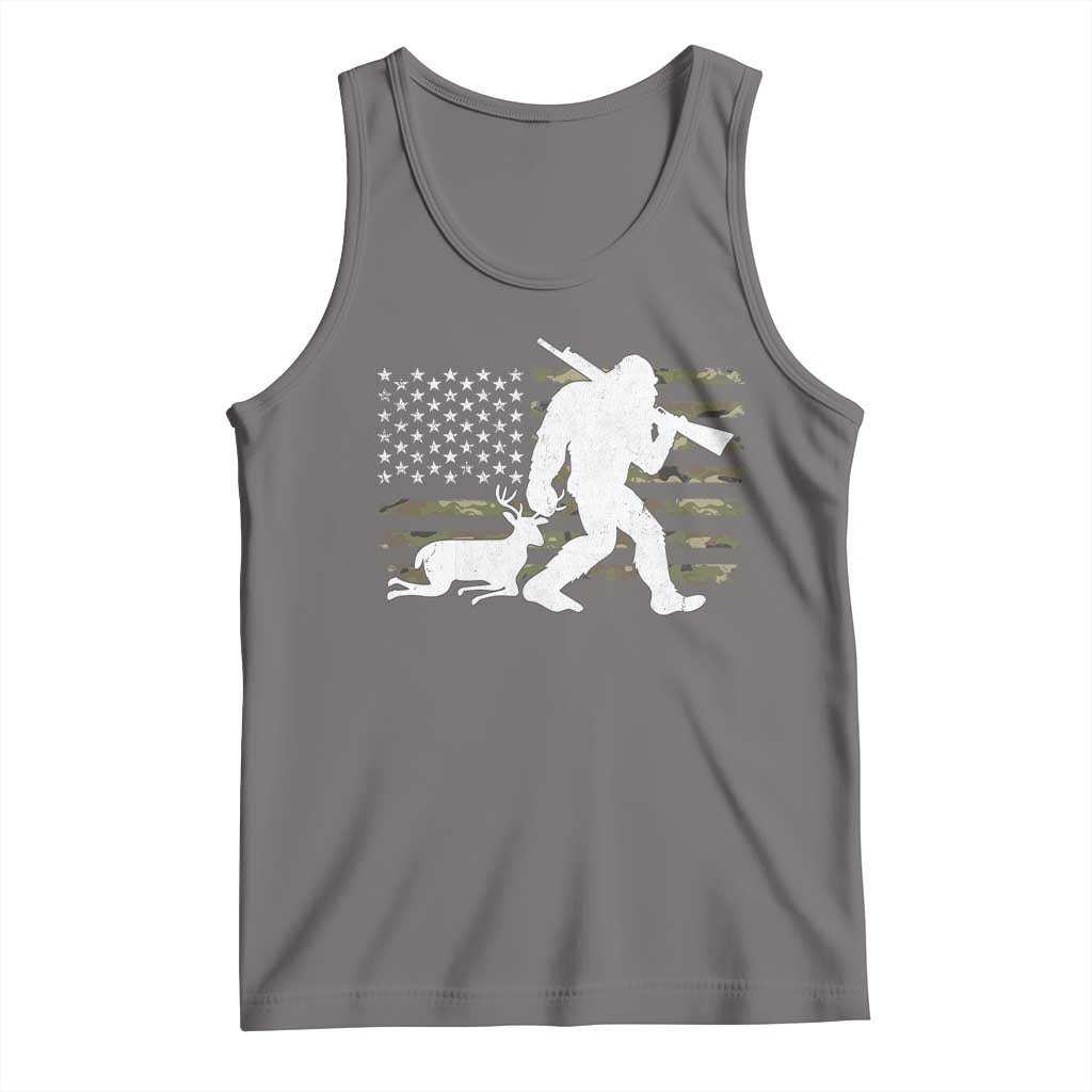 Bigfoot Camo Deer Hunting Tank Top Camo USA Flag Buck Season Sasquatch TS10 Deep Heather Print Your Wear