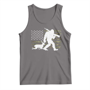 Bigfoot Camo Deer Hunting Tank Top Camo USA Flag Buck Season Sasquatch TS10 Deep Heather Print Your Wear