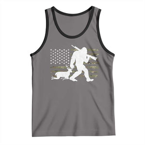 Bigfoot Camo Deer Hunting Tank Top Camo USA Flag Buck Season Sasquatch TS10 Deep Heather Black Print Your Wear