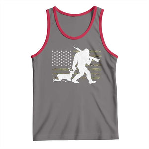Bigfoot Camo Deer Hunting Tank Top Camo USA Flag Buck Season Sasquatch TS10 Deep Heather Red Print Your Wear