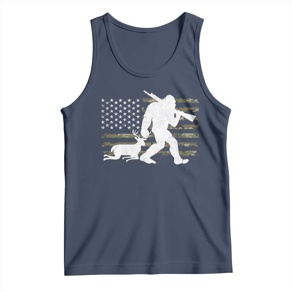 Bigfoot Camo Deer Hunting Tank Top Camo USA Flag Buck Season Sasquatch TS10 Navy Print Your Wear