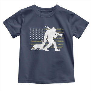 Bigfoot Camo Deer Hunting Toddler T Shirt Camo USA Flag Buck Season Sasquatch TS10 Navy Print Your Wear
