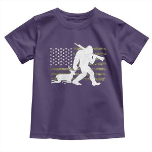 Bigfoot Camo Deer Hunting Toddler T Shirt Camo USA Flag Buck Season Sasquatch TS10 Purple Print Your Wear