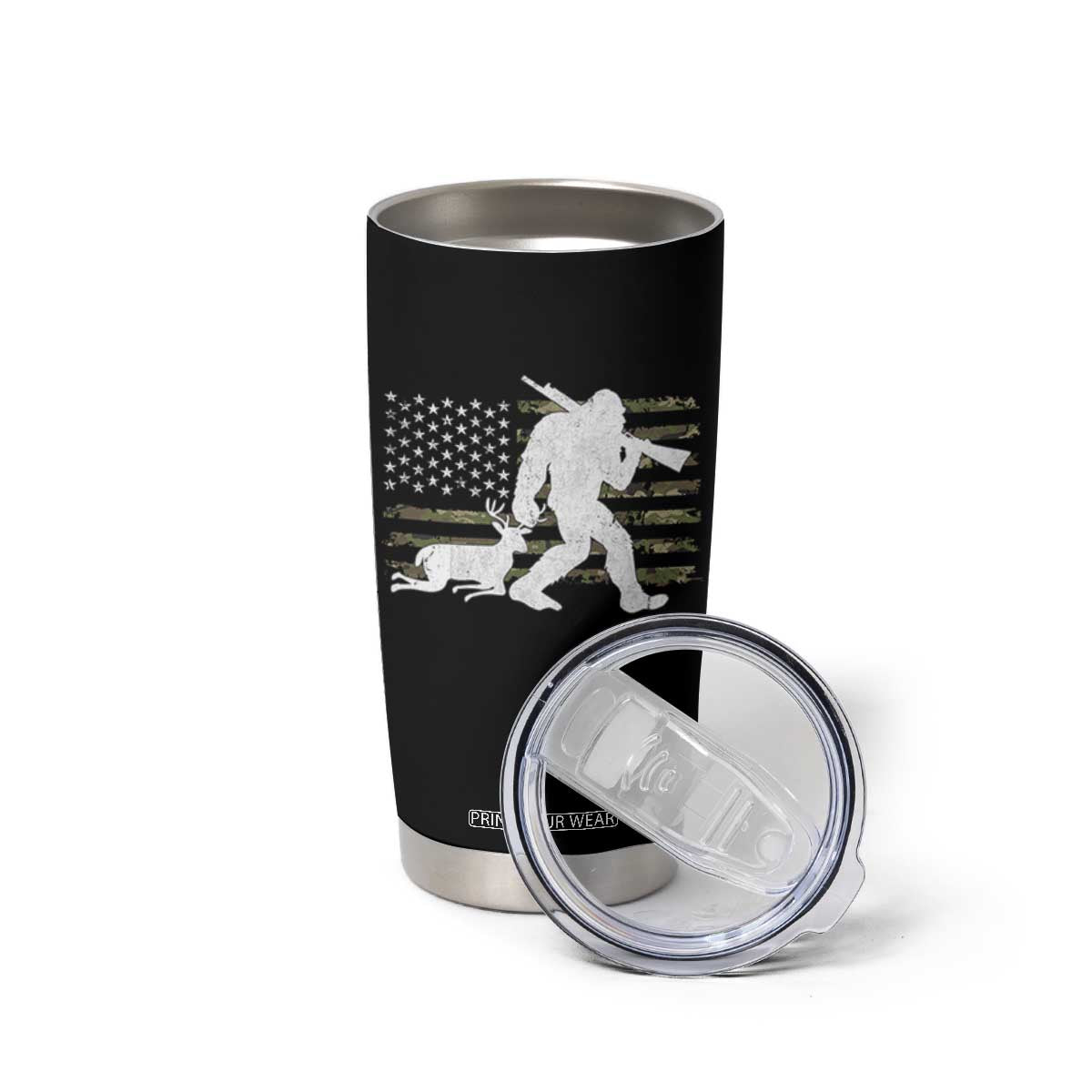 Bigfoot Camo Deer Hunting Tumbler Cup Camo USA Flag Buck Season Sasquatch TS10 Print Your Wear