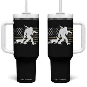 Bigfoot Camo Deer Hunting Tumbler With Handle Camo USA Flag Buck Season Sasquatch TS10 One Size: 40 oz Black Print Your Wear