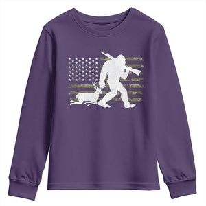 Bigfoot Camo Deer Hunting Youth Sweatshirt Camo USA Flag Buck Season Sasquatch TS10 Purple Print Your Wear