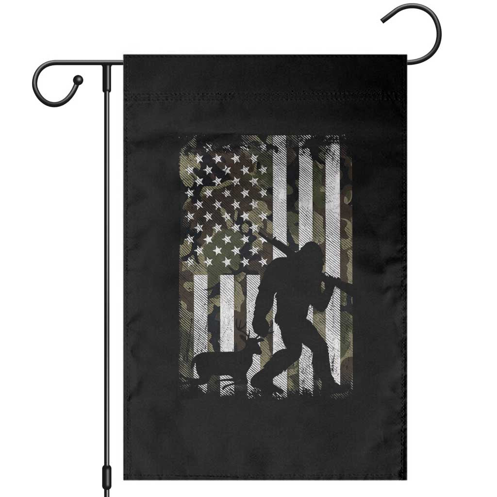 Bigfoot Deer Hunting Garden Flag Camo US Flag Deer Elk Buck Hunting Hunter Dad TS10 Black Print Your Wear