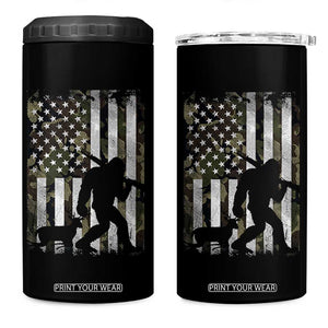 Bigfoot Deer Hunting 4 in 1 Can Cooler Tumbler Camo US Flag Deer Elk Buck Hunting Hunter Dad TS10 One Size: 16 oz Black Print Your Wear