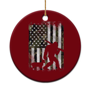 Bigfoot Deer Hunting Ceramic Ornament Camo US Flag Deer Elk Buck Hunting Hunter Dad TS10 1pc Red Print Your Wear