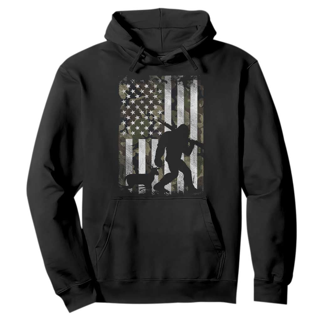Bigfoot Deer Hunting Hoodie Camo US Flag Deer Elk Buck Hunting Hunter Dad TS10 Black Print Your Wear